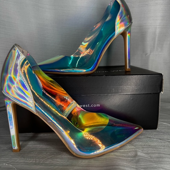 Nine West X Forever 21 Women's Pump Iridescent Silver Size 6M - Picture 5 of 7
